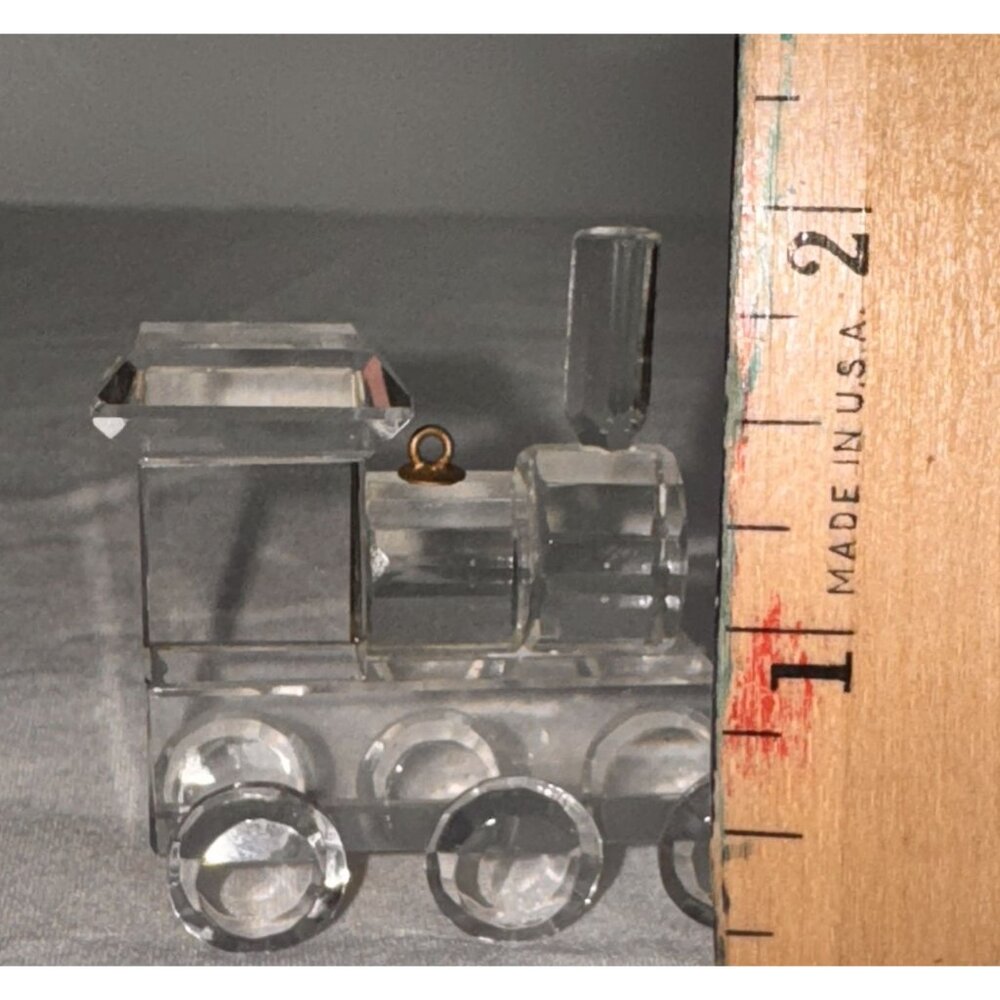 Crystal Train Locomotive Ornament Paperweight Collectible Vintage - Picture 6 of 6